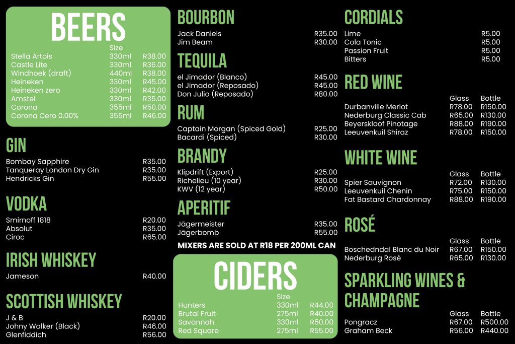 copy of coalition café drinks menu